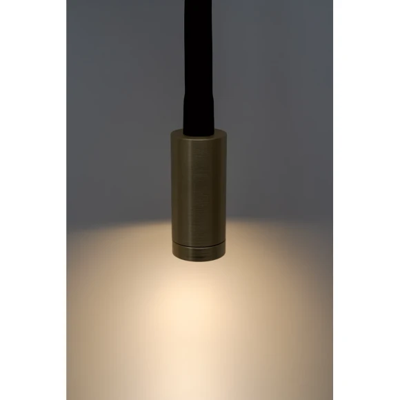 Arte Lamp Asta A5879AP-1SG Настенный современный, черно-золотой, минималистичный светодиодный светильник-бра с гибкой резиновой ножкой и выключателем на основании, LED 5Вт 3000K 300Лм CRI90 24° IP20 220В