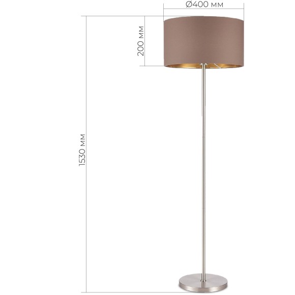 SLE300575-01 Светильник напольный Никель/Темно-бежевый, Золотистый E27 1*40W BRESCIA