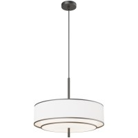 Люстра подвесная с черным основанием и белым тканевым плафоном, 5 ламп Е27, Maytoni Bergamo MOD613PL-05W