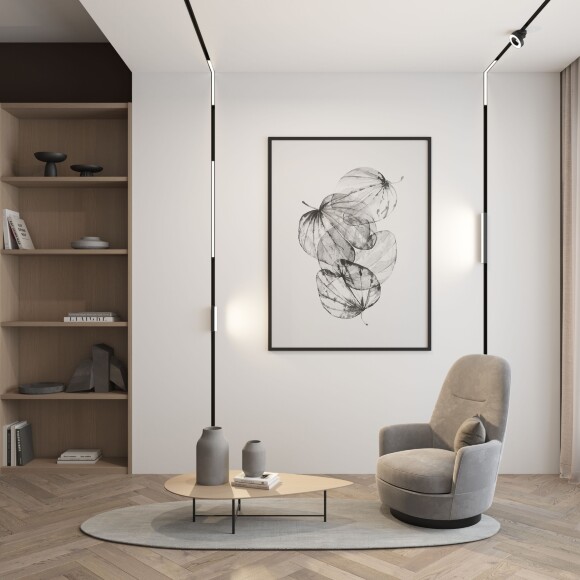 DK8004-CONN-BK Трековый черный светодиодный светильник-коннектор Denkirs SMART GRILL 18Вт, 1520Лм, CRI90, 3000K-6000K, 24°