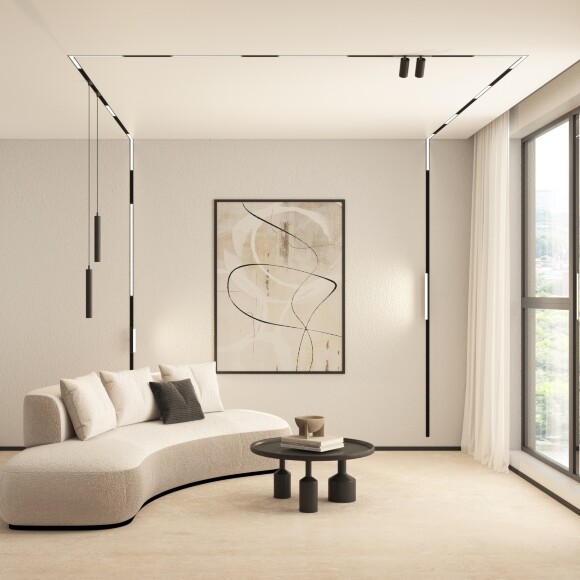 DK8004-CONN-BK Трековый черный светодиодный светильник-коннектор Denkirs SMART GRILL 18Вт, 1520Лм, CRI90, 3000K-6000K, 24°