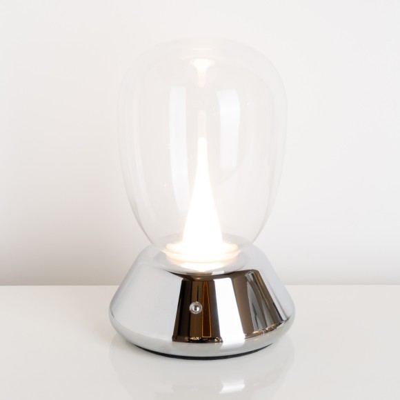 Настольная лампа диммируемая 10W 3000K прозрачный/хром Uovo III Lightstar 807904