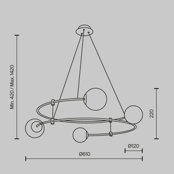 Подвесной светильник Maytoni MOD317PL-04G Balance под лампы 4xG9 40W
