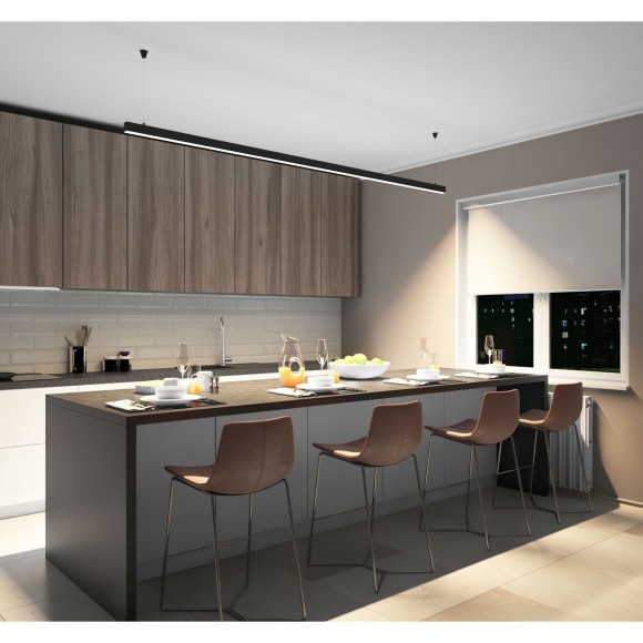 DK9254-BK Линейный черный светодиодный влагозащищенный светильник 250см, накладной/подвесной, тросы 2м в компл. 62Вт 5200Лм 4000К 120° CRI90 RAL9005 IP44 DENKIRS HALS DK9254-BK Линейный черный светодиодный влагозащищенный светильник 250см, накладной/подвесной, тросы 2м в компл. 62Вт 5200Лм 4000К 120° CRI90 RAL9005 IP44 DENKIRS HALS