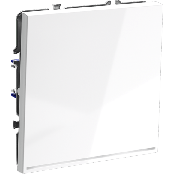 VLS010401 Проходной выключатель (переключатель) встраиваемый одноклавишный с подсветкой 10 ампер (2200 Ватт) белого глянцевого цвета VOLTUM S70 (белый глянцевый)