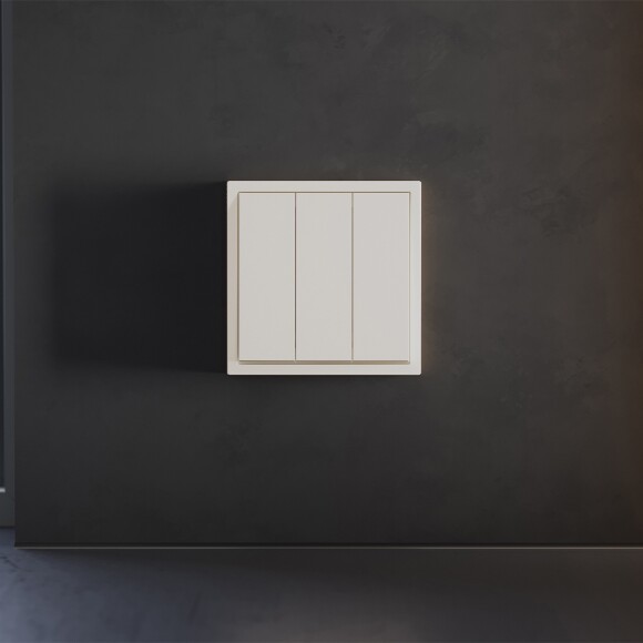 VLS000513 Клавиши для выключателя и переключателя трехклавишного бежевого цвета VOLTUM S70 (хлопок)