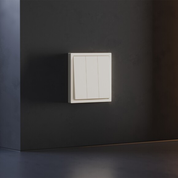 VLS000513 Клавиши для выключателя и переключателя трехклавишного бежевого цвета VOLTUM S70 (хлопок)