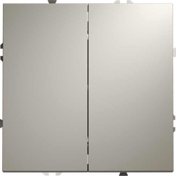 VLS020303 Проходной выключатель (переключатель) двухклавишный встраиваемый кашемирового цвета 10А (2200 Ватт) VOLTUM S70 (кашемир)