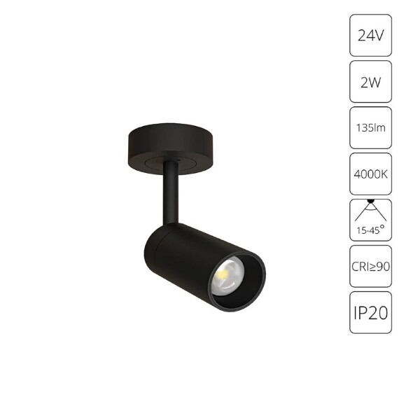 Подсветка для витрин с изменяемым углом света 15-40 град Arte Lamp Presto A6191PL-1BK