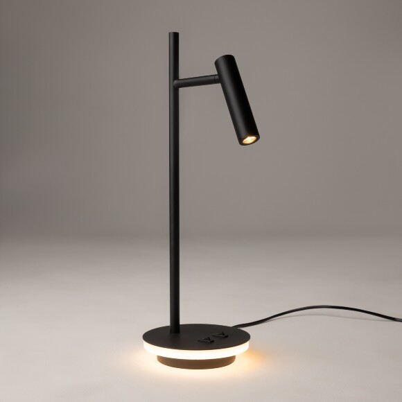 Настольный светильник Maytoni Estudo Z010TL-L8B3K LED 9Вт 3000K 589Лм 36° CRI80, черный матовый металл, поворотный плафон-цилиндр, декоративная подсветка основания, высота 455 мм Настольный светильник Maytoni Estudo Z010TL-L8B3K LED 9Вт 3000K 589Лм 36° CRI80, черный матовый металл, поворотный плафон-цилиндр, декоративная подсветка основания, высота 455 мм