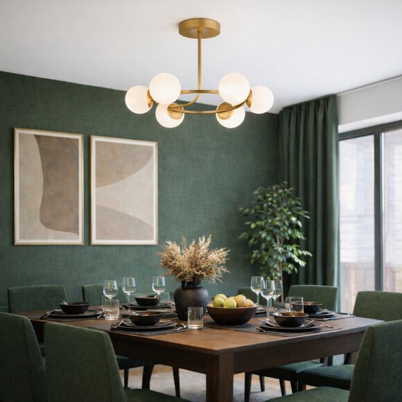 SLE220602-06 Светильник потолочный Золотистый/Белый E14 6*40W CALABRIA