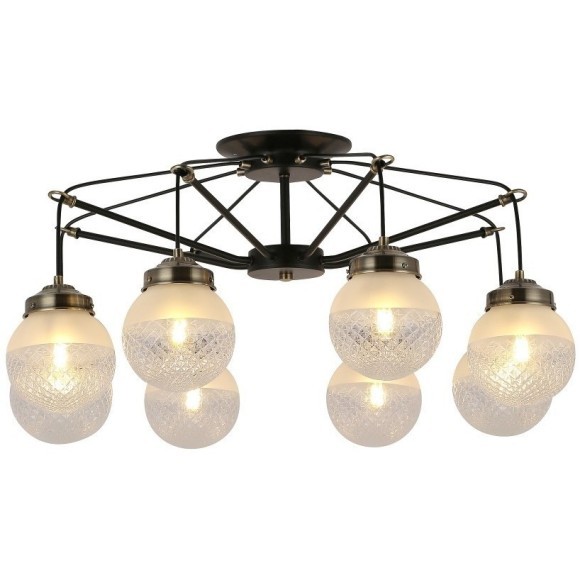 SLE110302-08 Светильник потолочный Черный, Бронза/Прозрачный, Белый E27 8*60W STRICCE