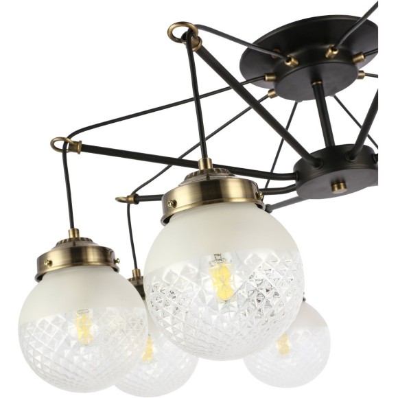 SLE110302-08 Светильник потолочный Черный, Бронза/Прозрачный, Белый E27 8*60W STRICCE