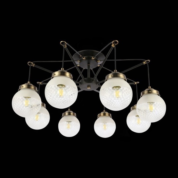 SLE110302-08 Светильник потолочный Черный, Бронза/Прозрачный, Белый E27 8*60W STRICCE