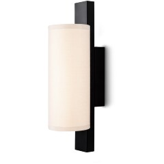 Freya Even FR5625WL-L10B Настенный светодиодный современный светильник бра, плафон белый текстиль, основание черный металл, 300x120x80мм, CCT перекл. цвет. температуры на драйвере, LED 10Вт 2700;3000;4000К 450Лм CRI80 180° IP20 220В