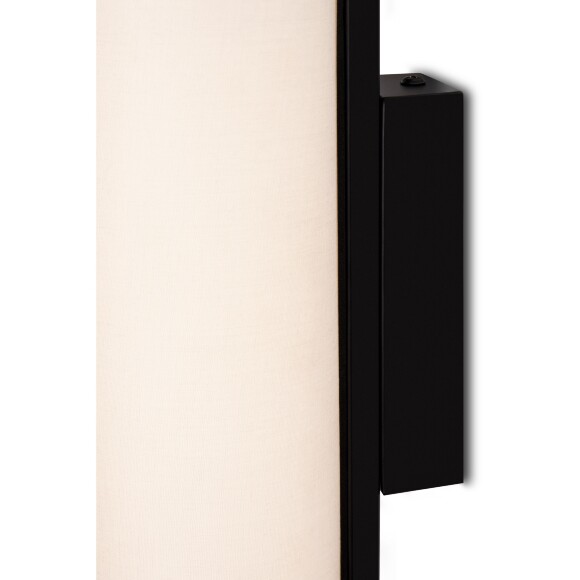 Freya Even FR5625WL-L10B Настенный светодиодный современный светильник бра, плафон белый текстиль, основание черный металл, 300x120x80мм, CCT перекл. цвет. температуры на драйвере, LED 10Вт 2700;3000;4000К 450Лм CRI80 180° IP20 220В