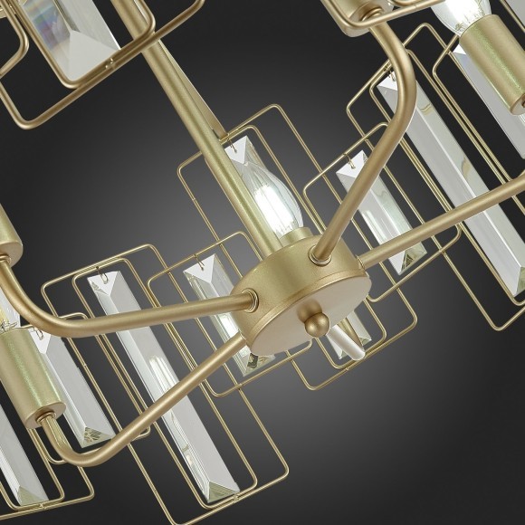 SLE103403-05 Светильник подвесной Шампань/Прозрачный E14 5*40W GIANO SLE103403-05 Светильник подвесной Шампань/Прозрачный E14 5*40W GIANO