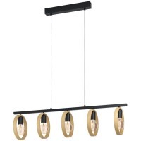 43552 Подвесной потолочный светильник (люстра) IPSDEN, 5Х40W, E27, L1005, B220, H1100, сталь/дерево,