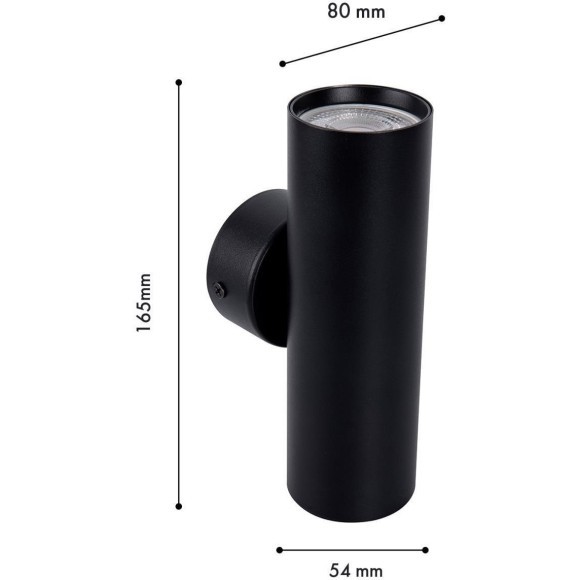 4713-2W, настенный светильник, D80xW55xH165, 2xGU10x35W, IP20, excluded