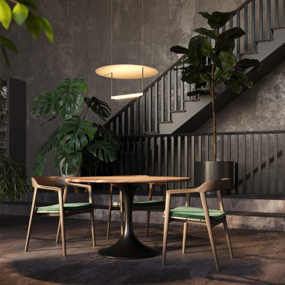 Люстра подвесная светодиодная диммируемая, для рассеянного света 30Вт RA80 1400Лм 3000К Maytoni Ambience MOD280PL-L30B3K1