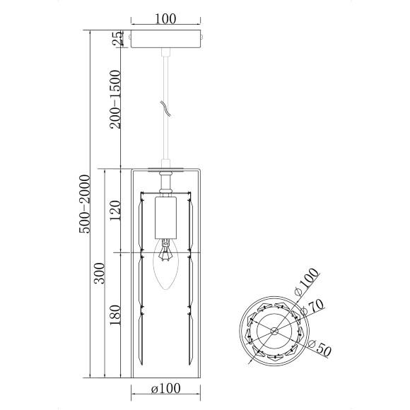 Подвесной светильник Maytoni MOD313PL-01G