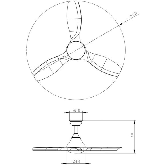 7702/24L VIVA LED SN24 Люстра-вентилятор черный/серое дерево LED 24Вт 3000-6000K D1320 пульт ДУ STORM