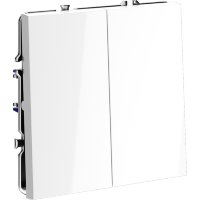 VLS020301 Проходной выключатель (переключатель) двухклавишный встраиваемый белого глянцевого цвета 10А (2200 Ватт) VOLTUM S70 (белый глянцевый)