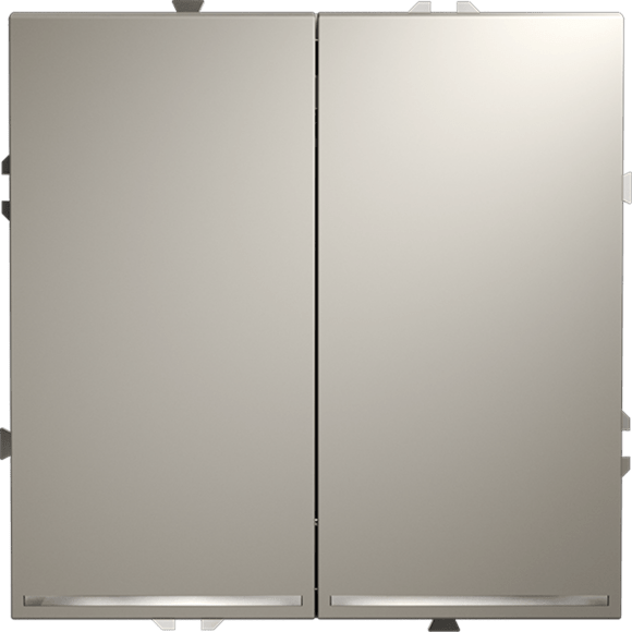 VLS020403 Проходной выключатель (переключатель) двухклавишный с подсветкой встраиваемый серого цвета 10А (2200 Ватт) VOLTUM S70 (серый)