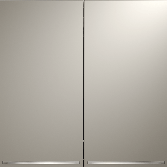 VLS020403 Проходной выключатель (переключатель) двухклавишный с подсветкой встраиваемый серого цвета 10А (2200 Ватт) VOLTUM S70 (серый)