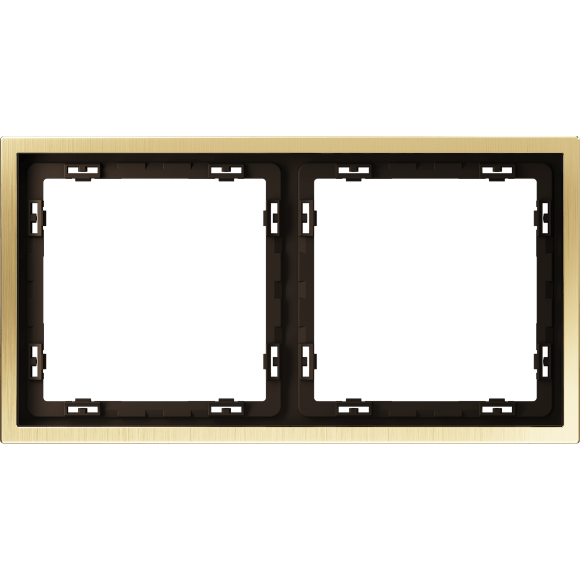 VLSM120209 Металлическая рамка для розеток и выключателей латунного цвета VOLTUM серии S70 Metal на 2 поста (латунь)