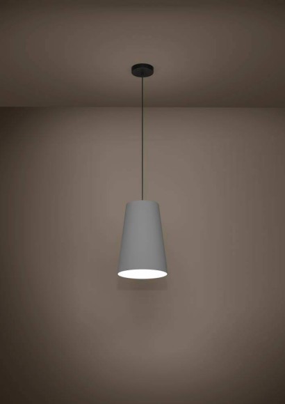 390135 PETROSA Подвесной светильник с 1 лампой E27, 40Вт, металл, ткань, черный, серый, белый