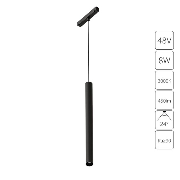 A4780SP-1BK Трековый магнитный светодиодный светильник Arte Lamp Linea 2.0 CRI90+ 3000К 450Лм 24° 8Вт