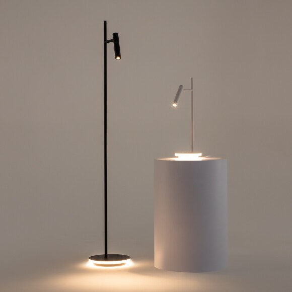 Напольный светильник Maytoni Estudo Z010FL-L8B3K LED 11Вт 3000K чёрный матовый металл, торшер с поворотным плафоном-цилиндром, подсветка основания, направленный свет 36°, высота 1387 мм Напольный светильник Maytoni Estudo Z010FL-L8B3K LED 11Вт 3000K чёрный матовый металл, торшер с поворотным плафоном-цилиндром, подсветка основания, направленный свет 36°, высота 1387 мм