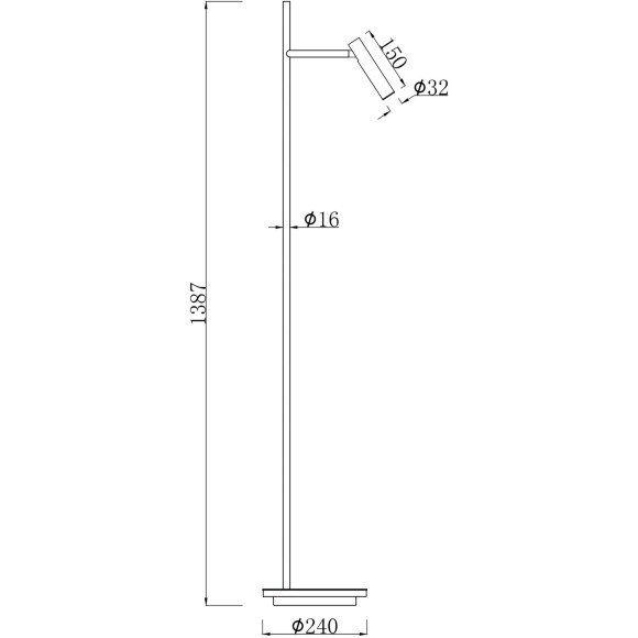 Напольный светильник Maytoni Estudo Z010FL-L8B3K LED 11Вт 3000K чёрный матовый металл, торшер с поворотным плафоном-цилиндром, подсветка основания, направленный свет 36°, высота 1387 мм Напольный светильник Maytoni Estudo Z010FL-L8B3K LED 11Вт 3000K чёрный матовый металл, торшер с поворотным плафоном-цилиндром, подсветка основания, направленный свет 36°, высота 1387 мм