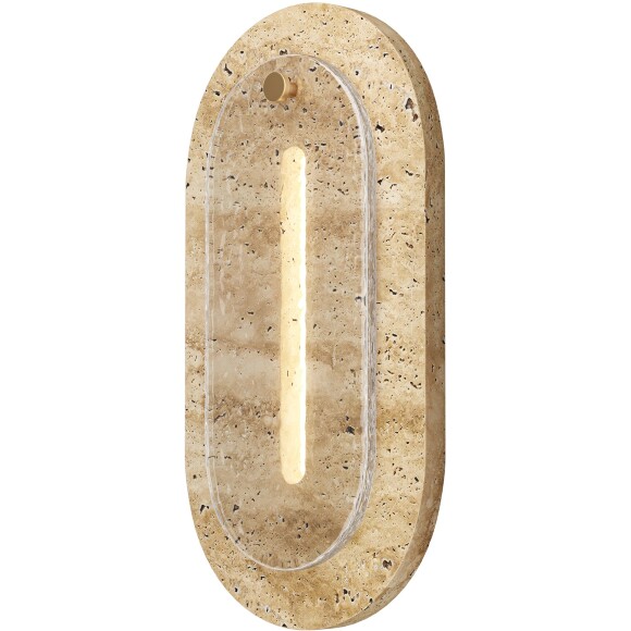 Maytoni Ventana MOD523WL-L15BG3K1 Настенный декоративный светодиодный светильник (бра) с плафоном из натурального камня (травертин), металл латунь LED 15Вт 3000K 750лм 120° CRI90 IP20 220V