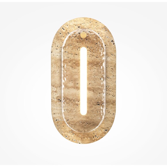 Maytoni Ventana MOD523WL-L15BG3K1 Настенный декоративный светодиодный светильник (бра) с плафоном из натурального камня (травертин), металл латунь LED 15Вт 3000K 750лм 120° CRI90 IP20 220V