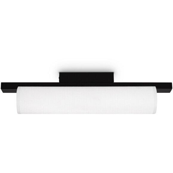 Freya Even FR5625CL-L20B Настенно-потолочный светодиодный светильник, плафон белый текстиль, основание черный металл, 500x120x80мм, CCT перекл. цвет. температуры на драйвере, LED 20Вт 2700;3000;4000К 1050Лм CRI80 180° IP20 220В