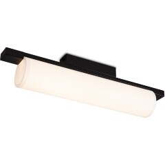 Freya Even FR5625CL-L20B Настенно-потолочный светодиодный светильник, плафон белый текстиль, основание черный металл, 500x120x80мм, CCT перекл. цвет. температуры на драйвере, LED 20Вт 2700;3000;4000К 1050Лм CRI80 180° IP20 220В