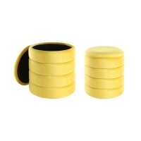 424127 AMPAHAKA Пуф комплект из 2 шт., желтый, полиэстер, H445, D400, пластик