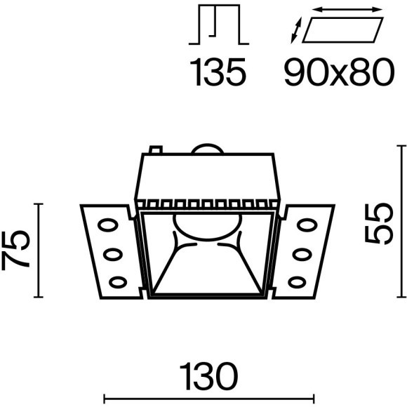 Встраиваемый светильник Maytoni DL051-01-GU10-SQ-WMG Share под лампу 1xGU10 20W