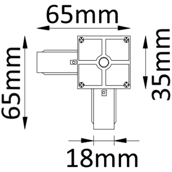 Г-образный соединитель для накладных однофазных шинопроводов Crystal Lux CLT 0.211 02 BL