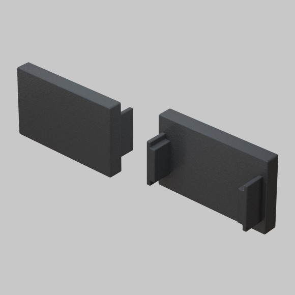 Комплект из 2 боковых заглушек для встраиваемого в ГКЛ шинопровода Maytoni Basity TRA172EC-12B