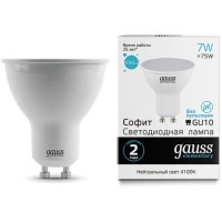 13627 Комплект из 10 светодиодных ламп Gauss Софит 7W 550Lm 4100K GU10 
