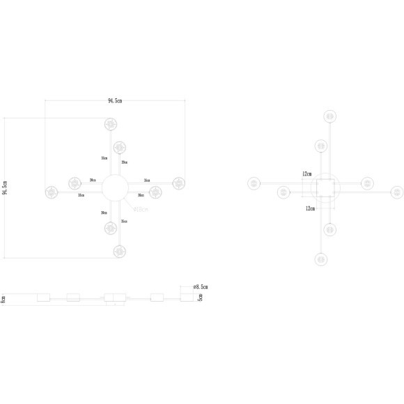 Потолочная люстра Arte Lamp TRACY A1527PL-8BK Потолочная люстра Arte Lamp TRACY A1527PL-8BK