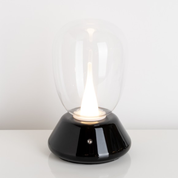 Настольная лампа диммируемая 10W 3000K прозрачный/черный Uovo III Lightstar 807907