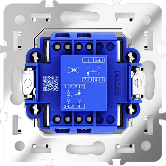 VLS010501 Перекрестный переключатель встраиваемый одноклавишный 10 ампер (2200 Ватт) белого глянцевого цвета VOLTUM S70 (белый глянцевый)