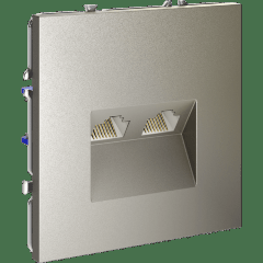 VLS060204 Розетка компьютерная двойная RJ45+RJ45 категории 6Е (для проводов CAT5-CAT6 до 10 Гбит/сек) шелкового цвета VOLTUM S70 (шелк)