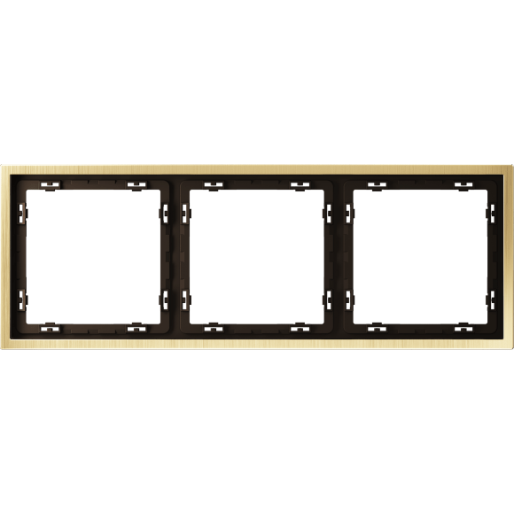 VLSM120309 Металлическая рамка для розеток и выключателей латунного цвета VOLTUM серии S70 Metal на 3 поста (латунь)