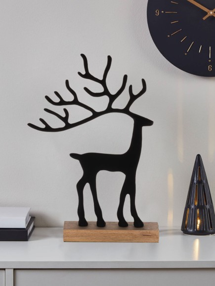 427121 BALIGUIAN Статуэтка Олень L255 B60 H370 алюминий дерево черный натуральный