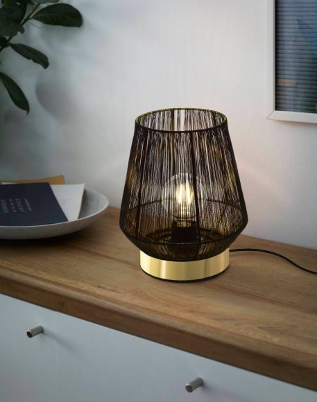 99808 ESCANDIDOS Настольная лампа с цоколем E27, 40Вт, механический выключатель, золотой металл, латунь